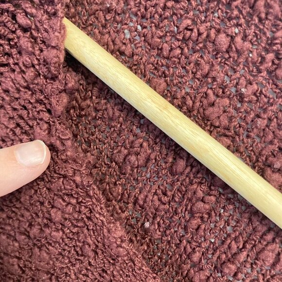 Vintage Woods & Gray Bubble Knit Sweater Womens Size Medium Chunky Mahogany Red - Picture 6 of 16